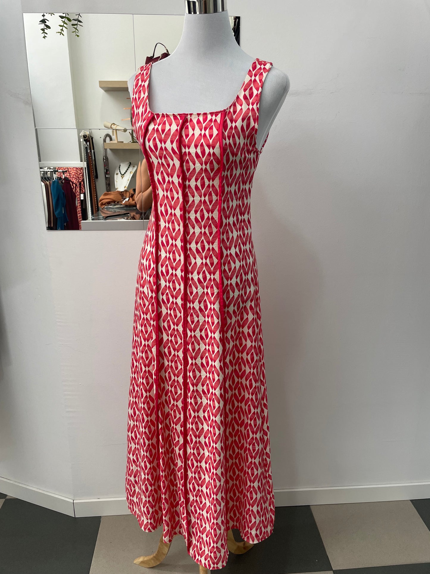 Vestido rojo blanco