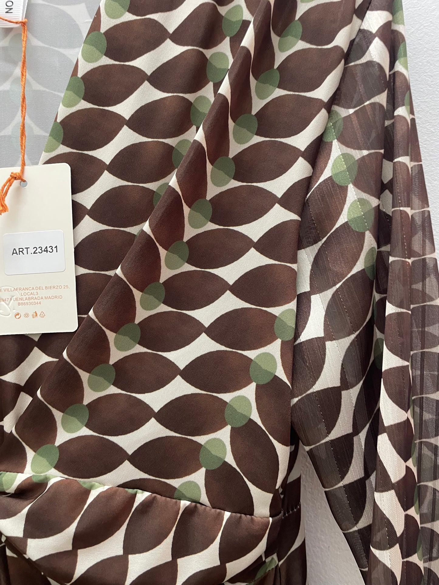 Vestido estampado marrón