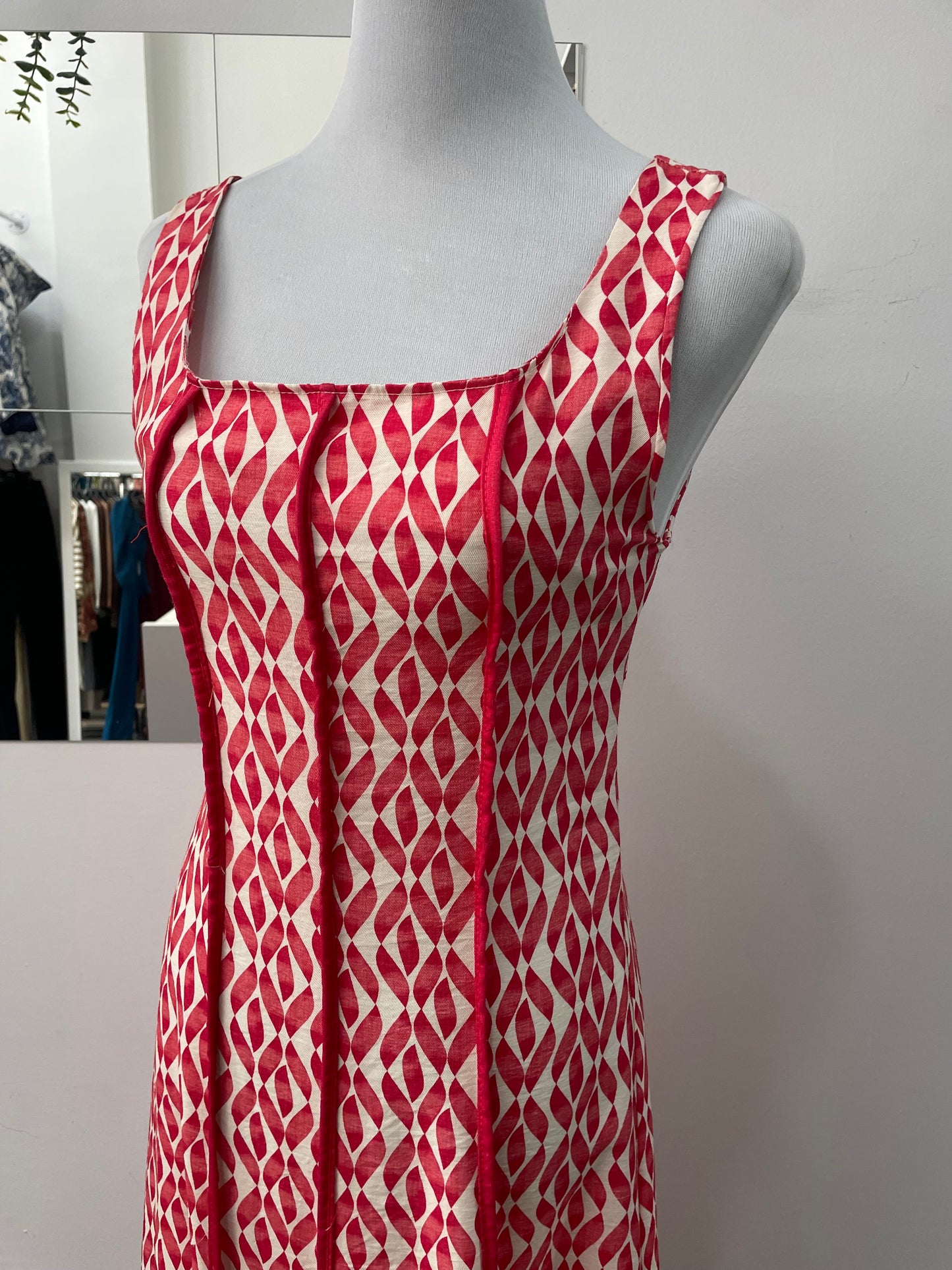 Vestido rojo blanco