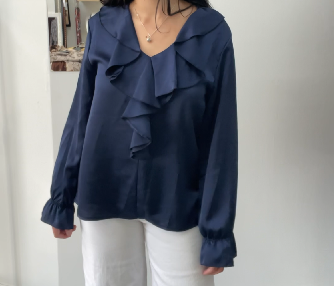 Blusa volante raso