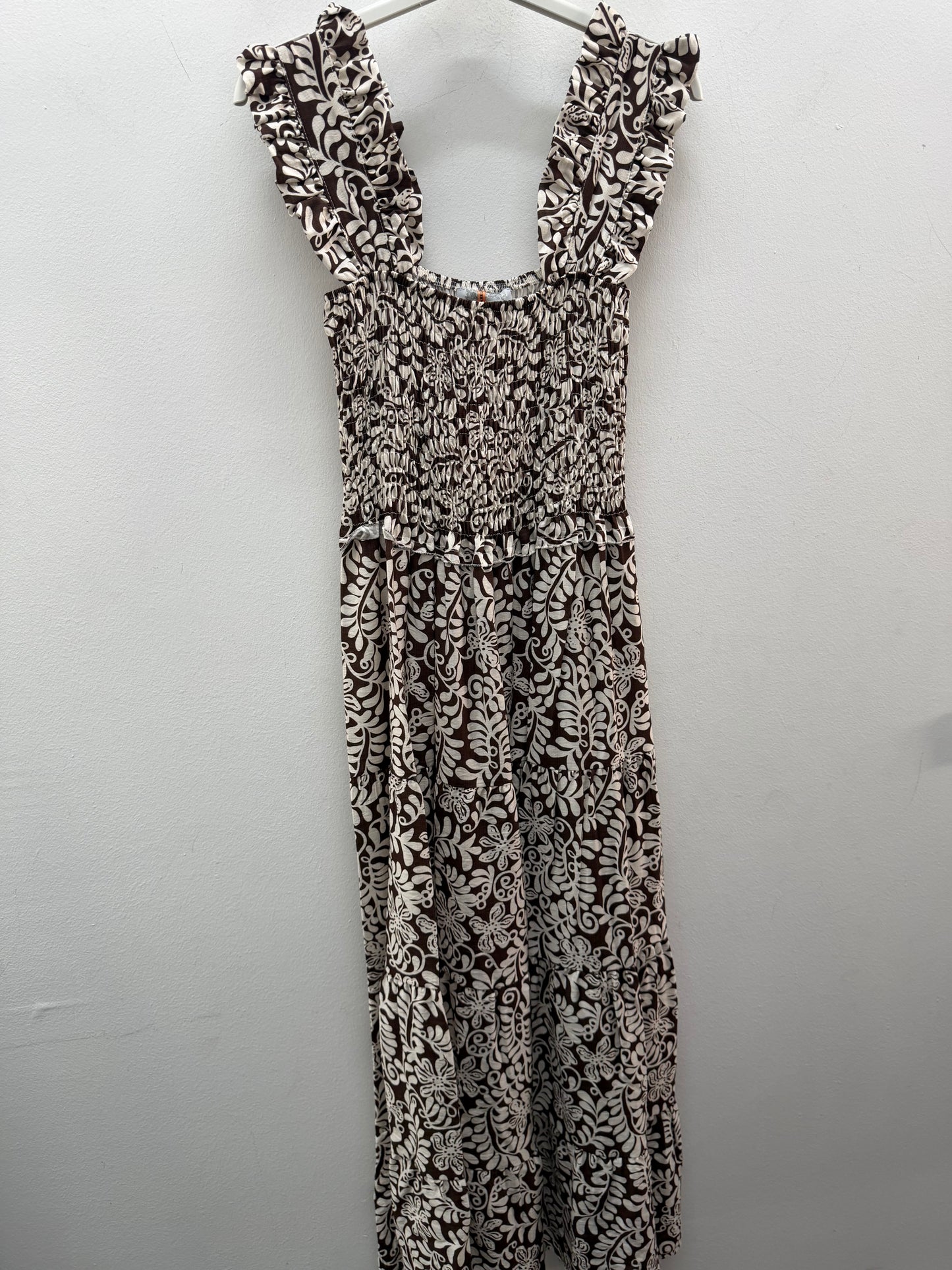 Vestido flores marrón