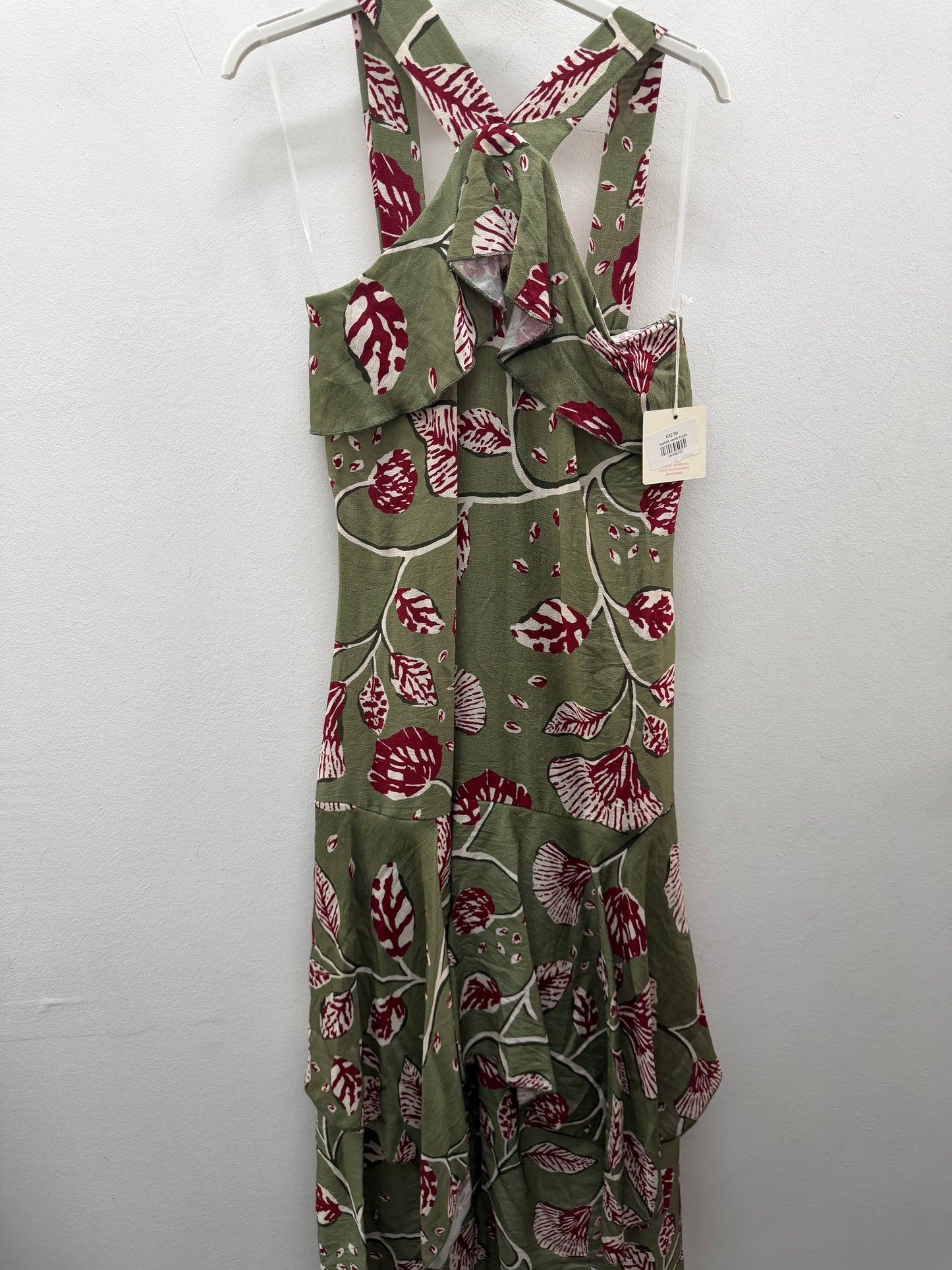Vestido verde hojas