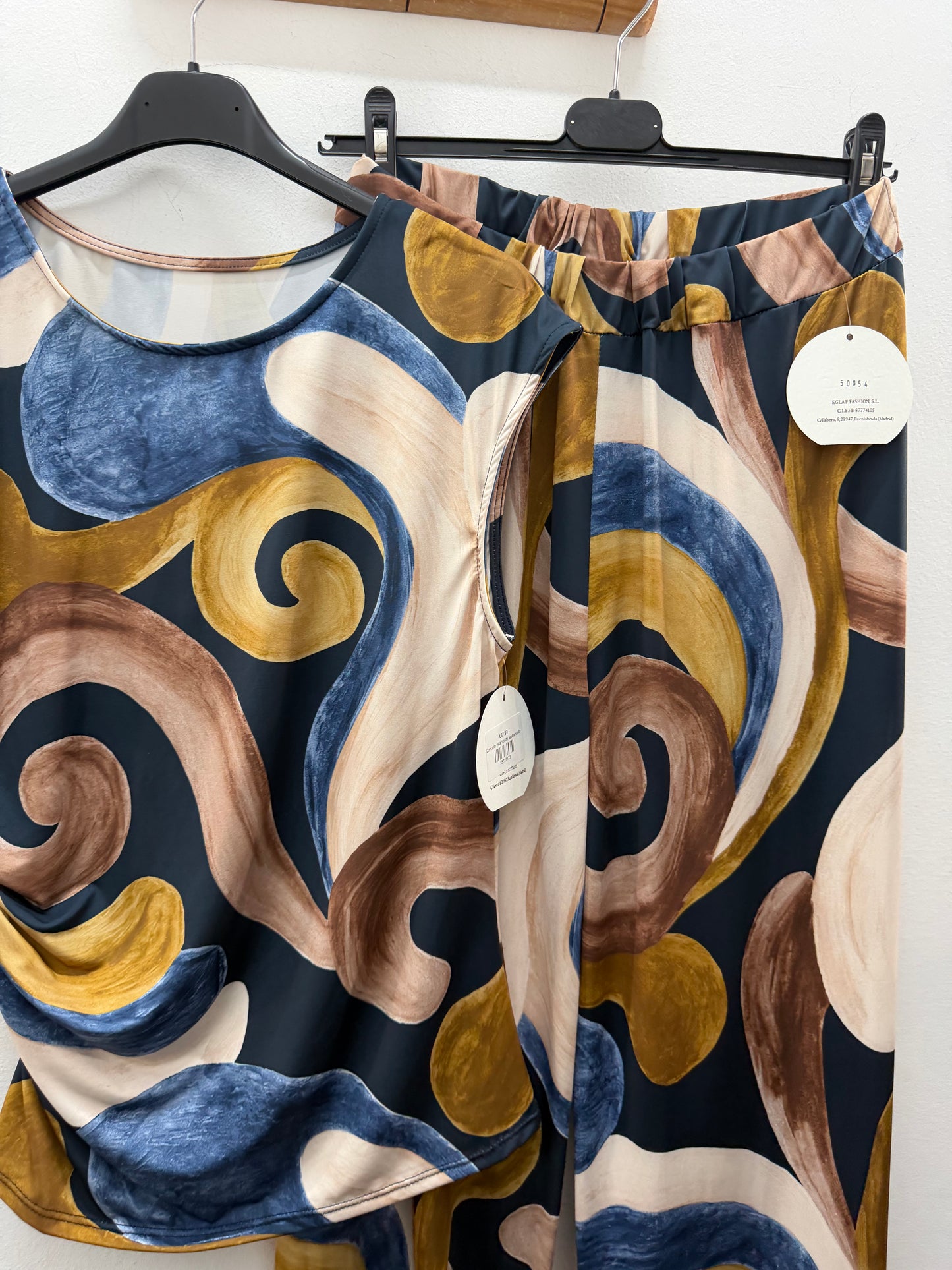 Conjunto estampado azul/amarillo