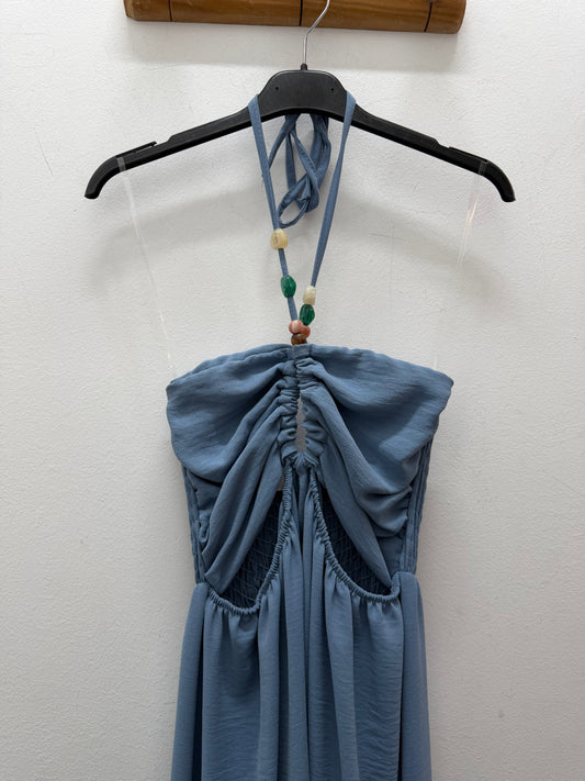 Vestido celeste piedras