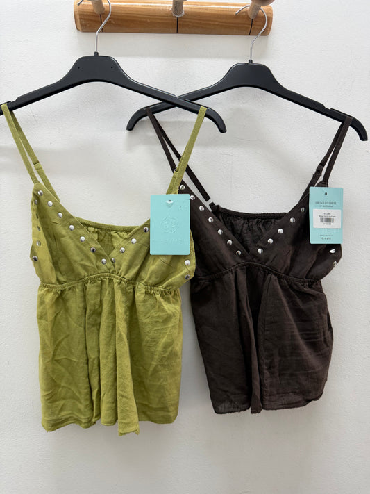 Blusa tiranta tachuela