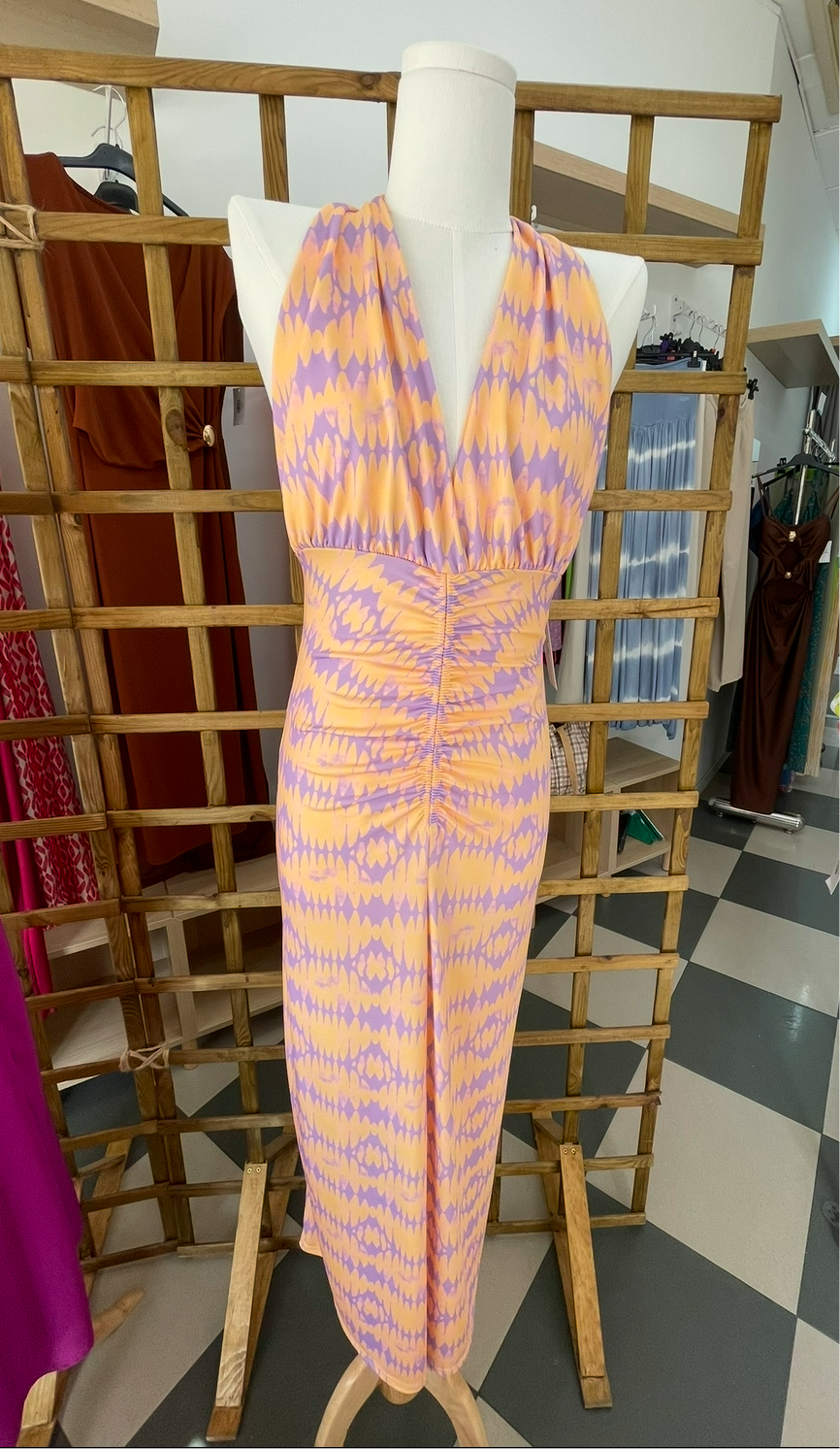 Vestido lila estampado