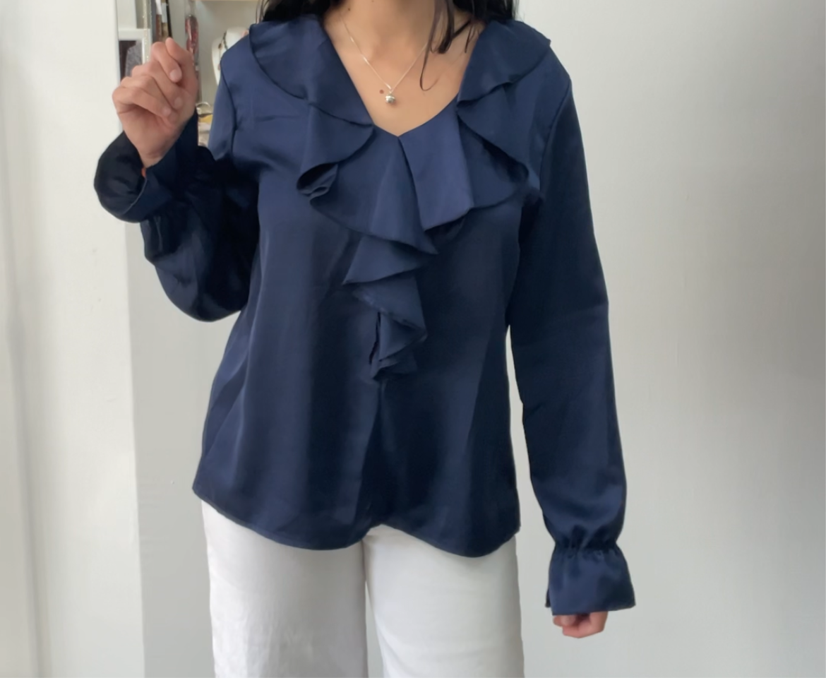 Blusa volante raso