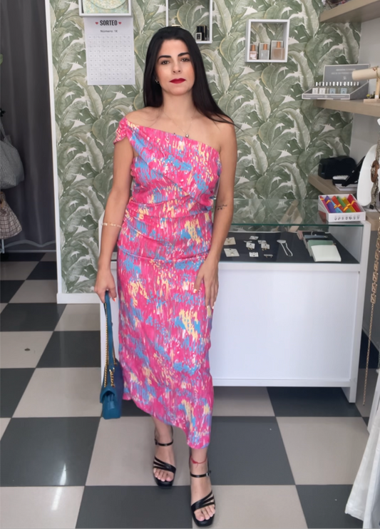 Vestido colores asimetrico