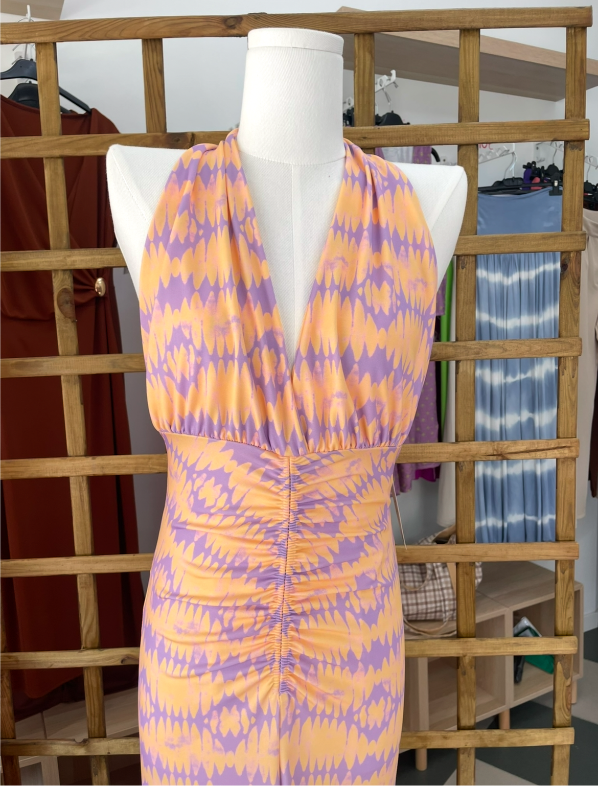 Vestido lila estampado
