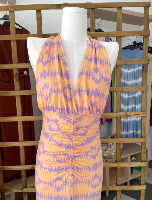 Vestido lila estampado