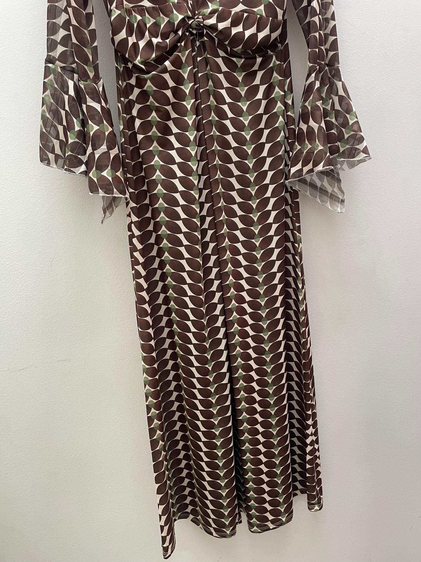 Vestido estampado marrón