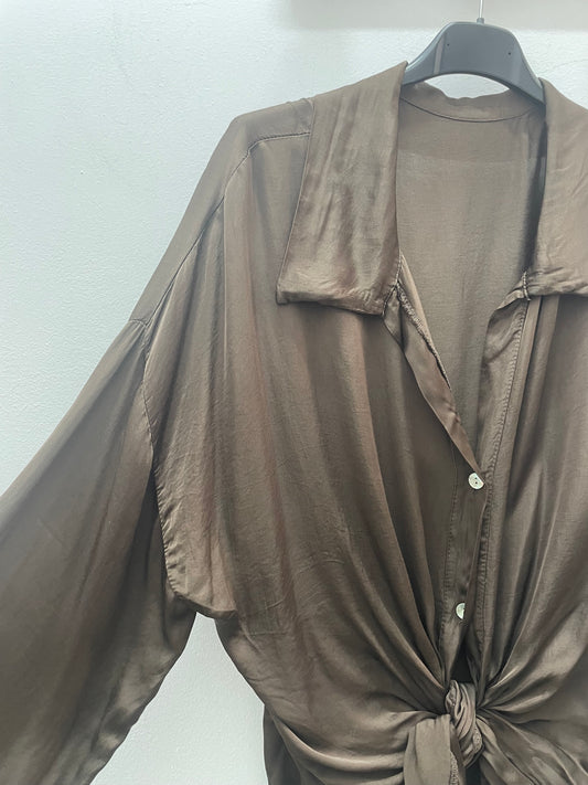 Blusa marrón viscosa