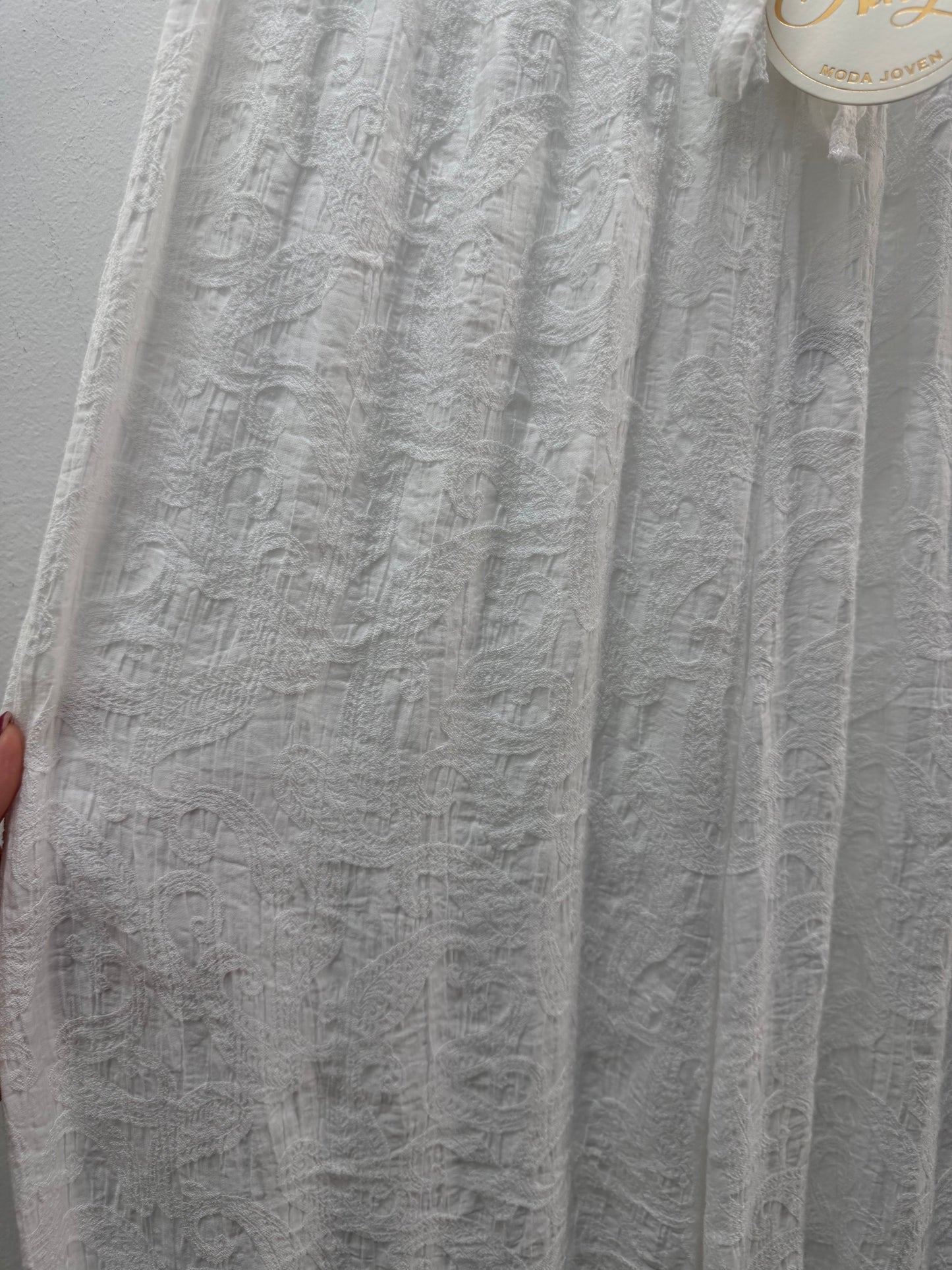 Pantalón lino bordado