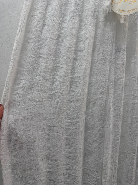 Pantalón lino bordado