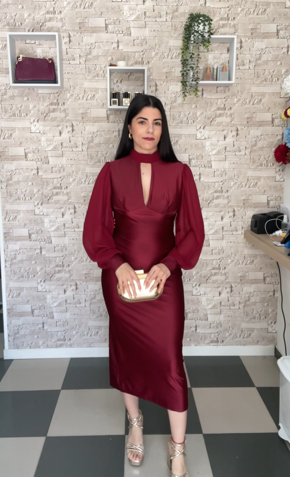 Vestido manga gasa