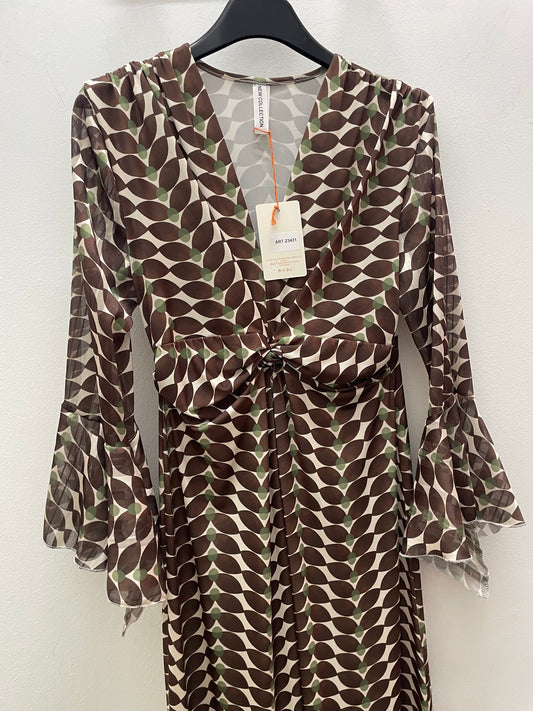 Vestido estampado marrón