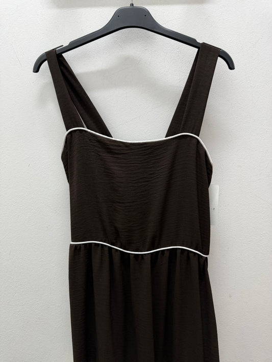 Vestido chocolate/beige