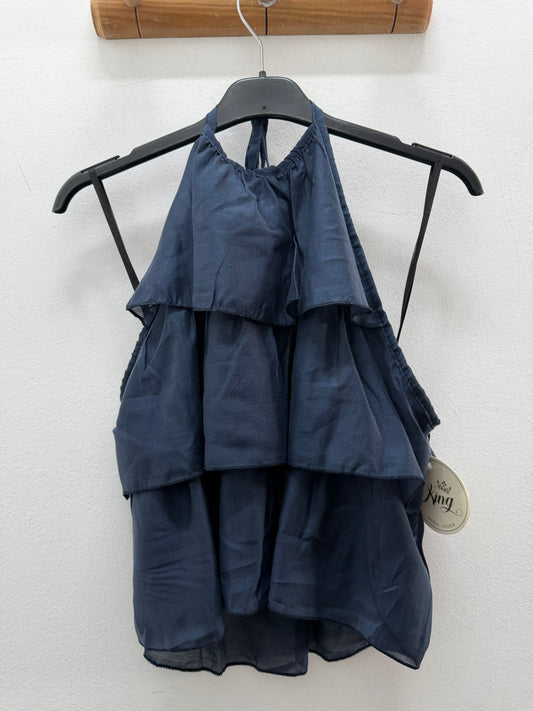 Blusa azul volantes