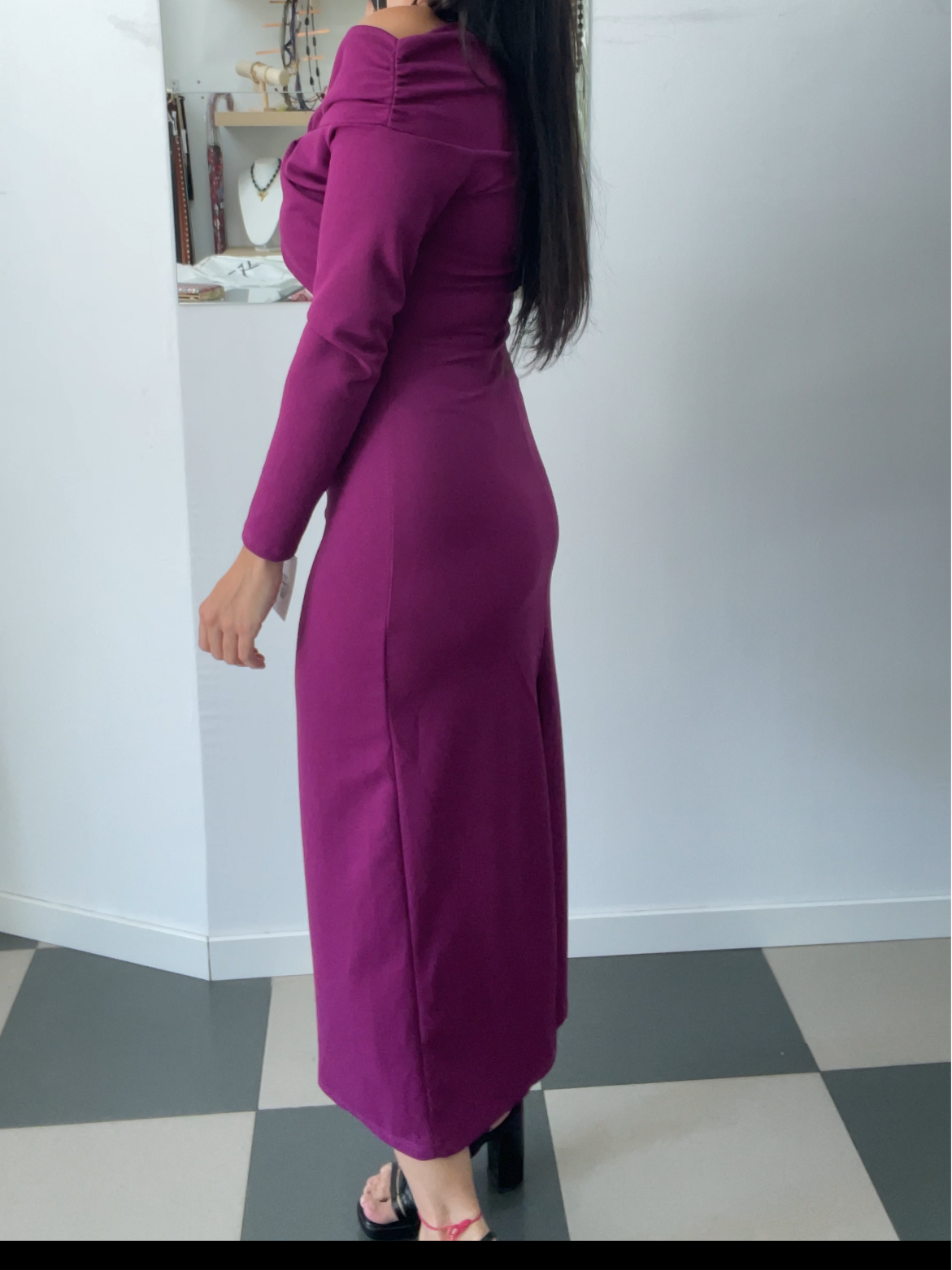 Vestido buganvilla cuello mexicano