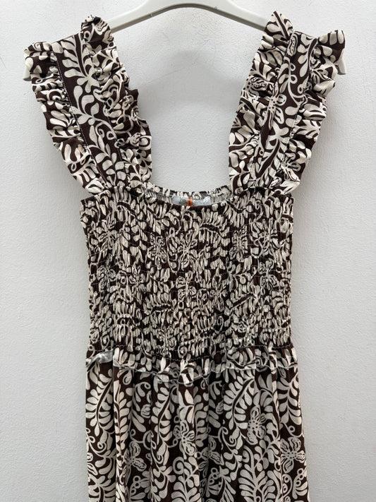 Vestido flores marrón
