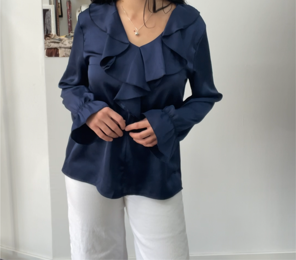 Blusa volante raso