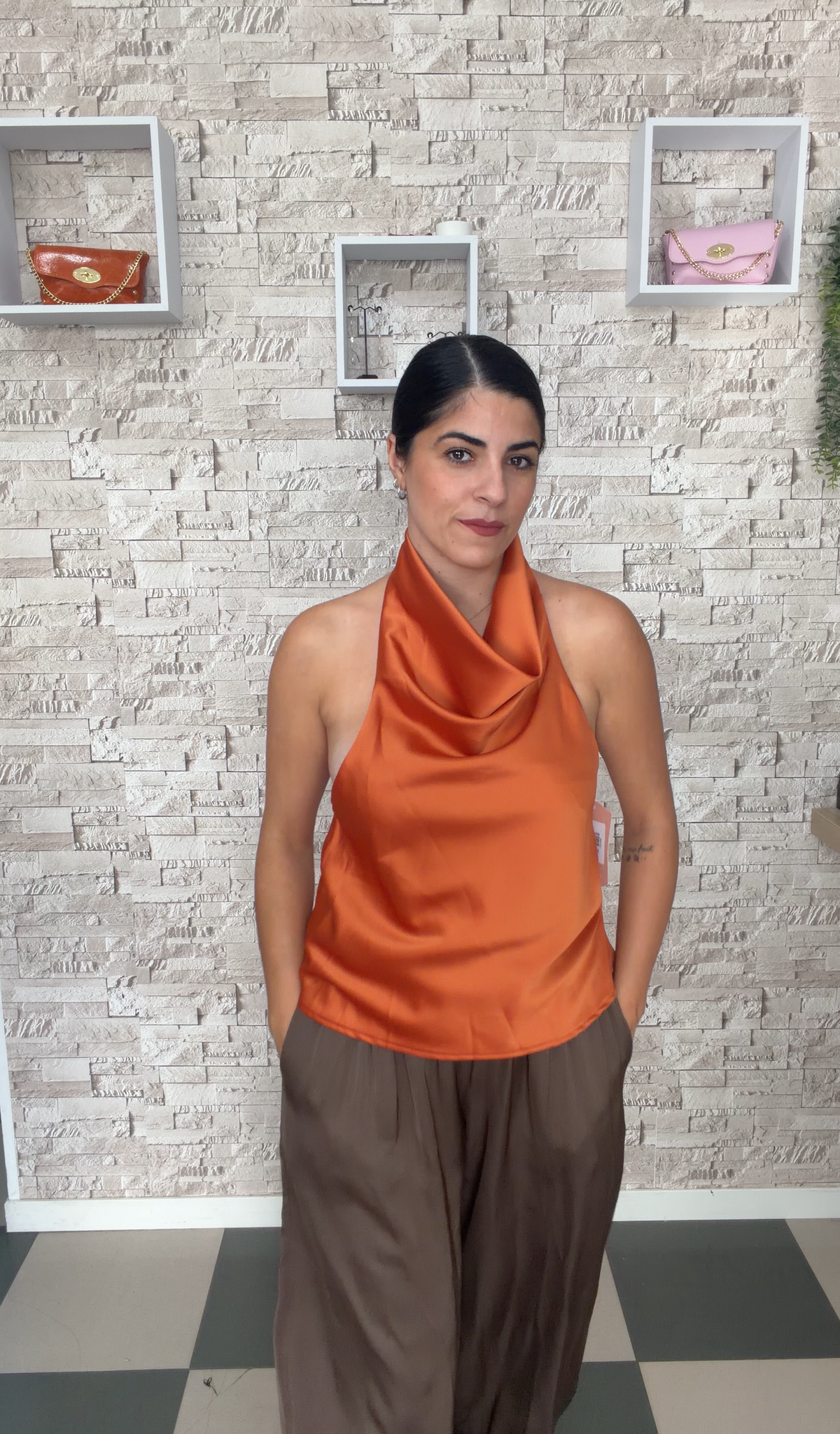 Blusa cuello halter