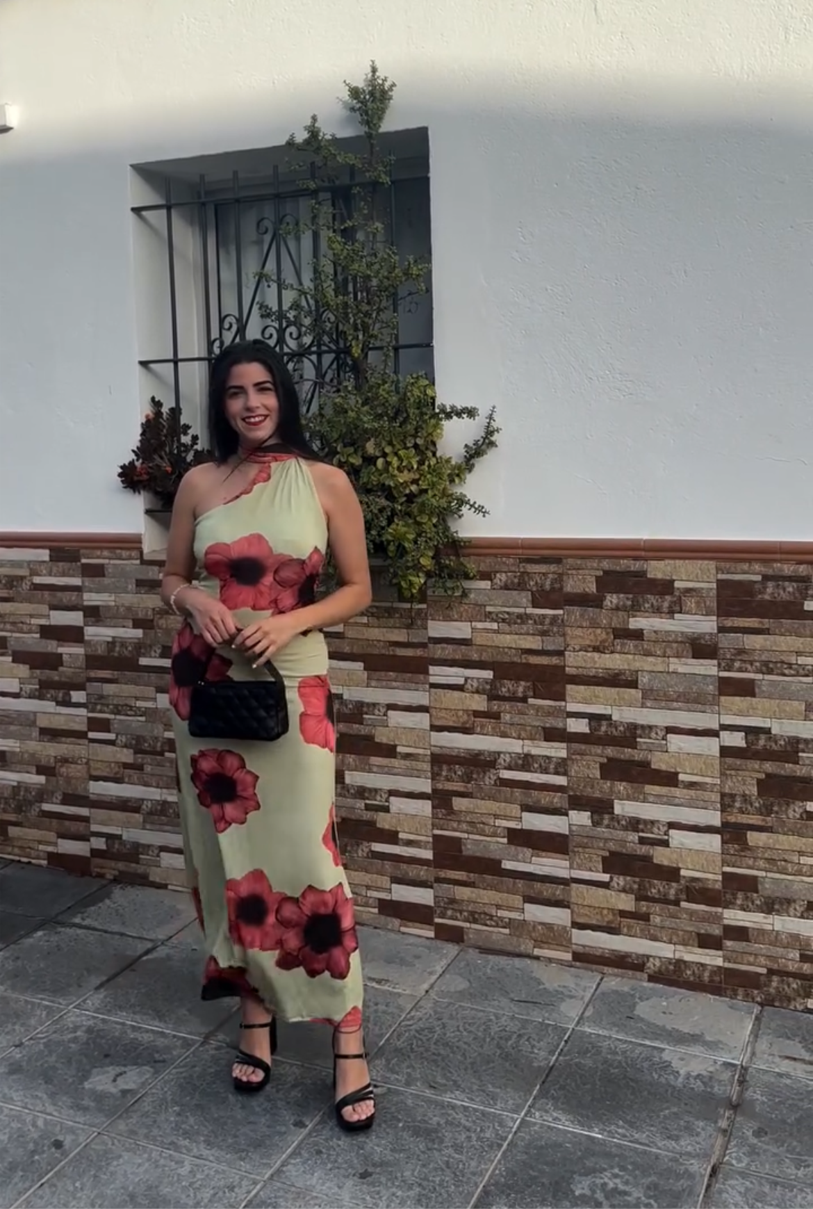 Vestido verde flor