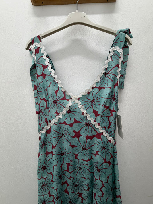 Vestido flores turquesa