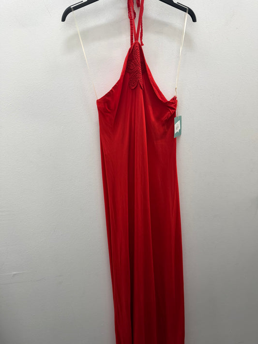 Vestido rojo bordado