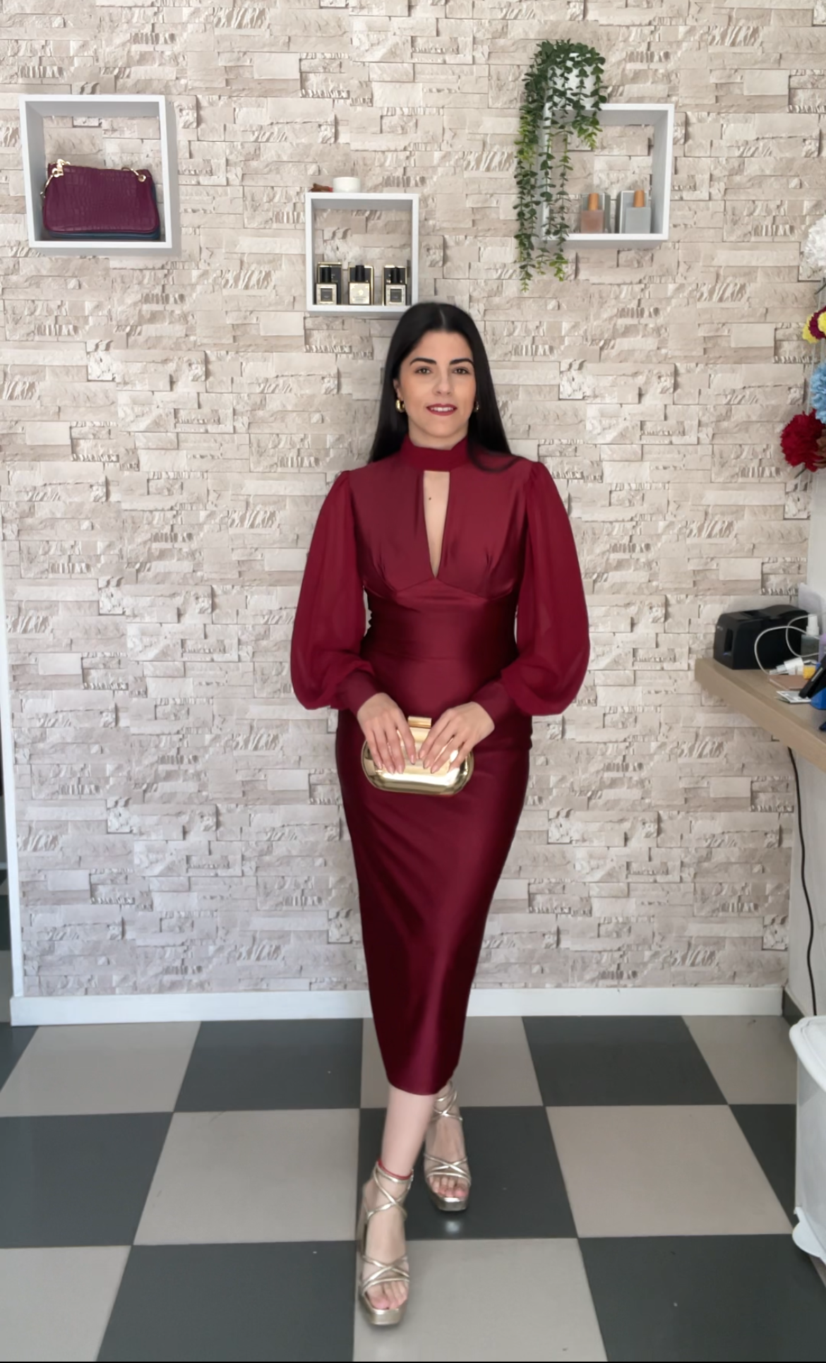 Vestido manga gasa