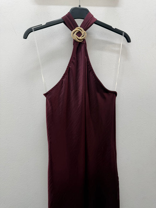 Vestido seda morado