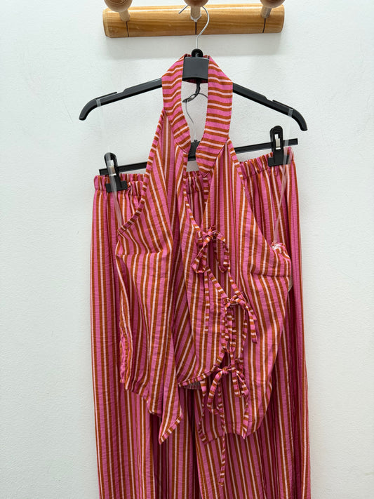 Conjunto raya rosa